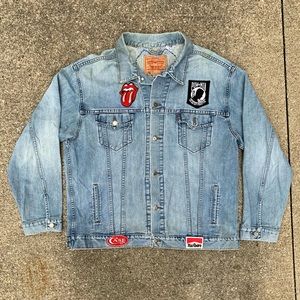 Vintage Mens 90s Levi Strauss Denim Patch Work Jacket Coat